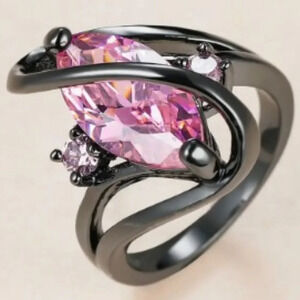 CZ PinkStones Horse Eye Style Hypoallergenic Nickel-Free Adjustable size 8